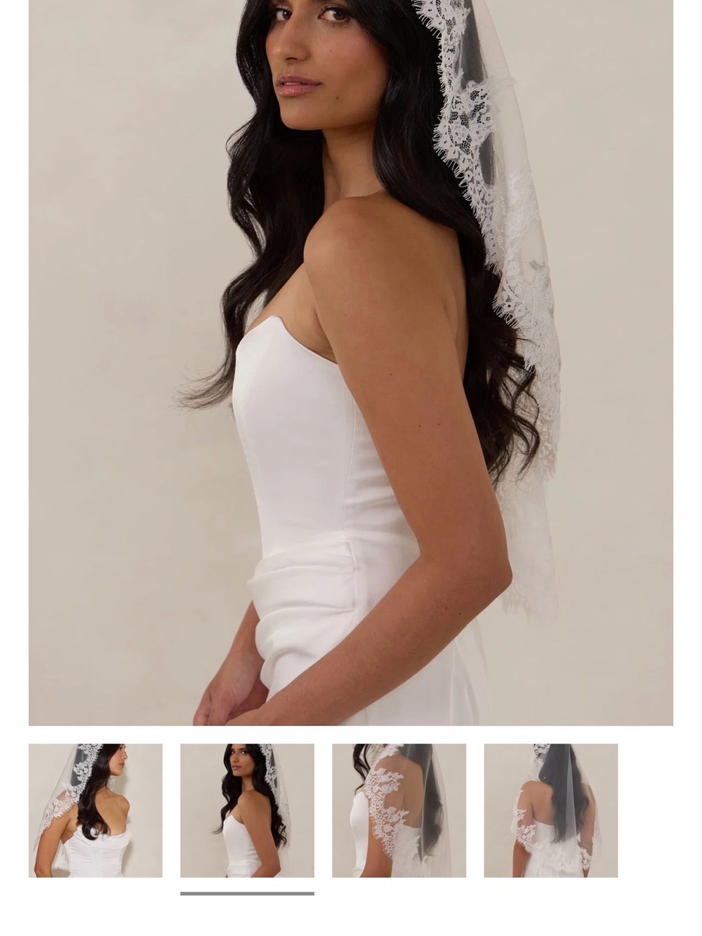LISETTE White Lace Bridal Chemise with Decorative Hair Combs